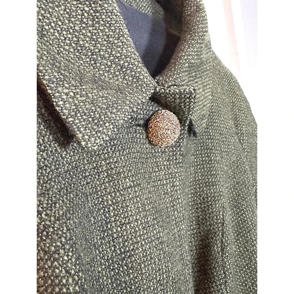 1960's Zelinka Matlick Wool blend dark green tweed cropped jacket Jackie O Small